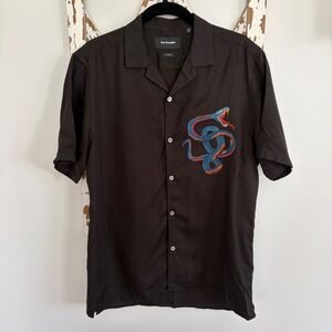 The Kooples Dragon Flowers Snake Button Down Shirt Size Medium Fitted